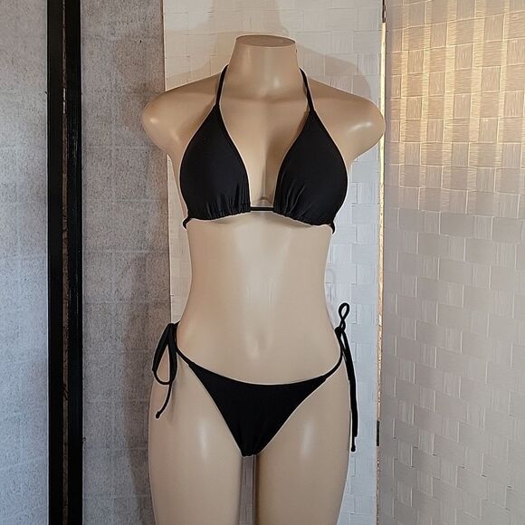 TWO PIECES HALTER BANDAGE WOMEN"S SWIMSUIT - Picture 4 of 15